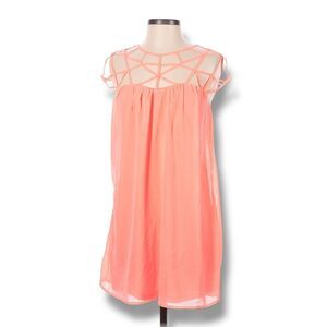 Lulus “All the Cage” Neon Coral Dress – Size S - EUC